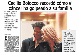 Cecilia recordó cómo el cáncer ha golpeado a su familia
