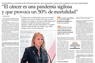 El cáncer es una pandemia sigilosa y que provoca un 50% de mortalidad