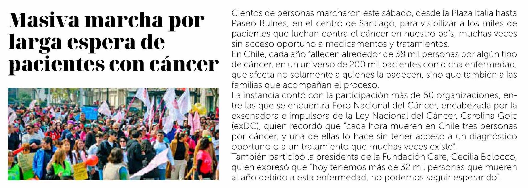 La Discusión: Masiva marcha por larga espera de pacientes con cáncer
