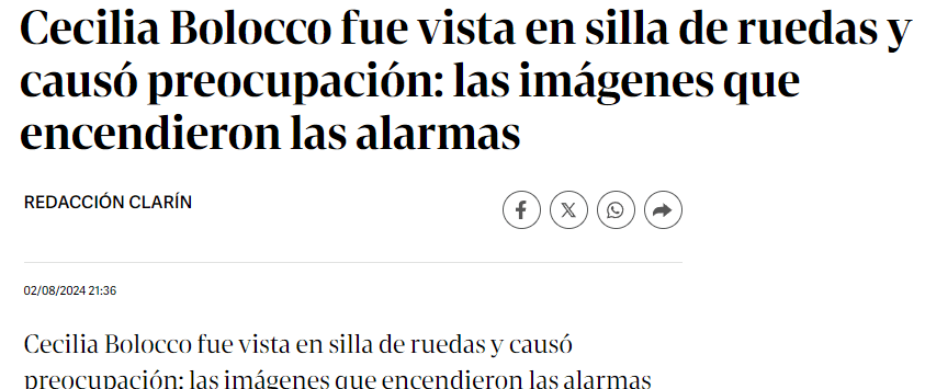 El Clarín: Cecilia Bolocco fue vista en silla de ruedas y causó preocupación: las imágenes que encendieron las alarmas