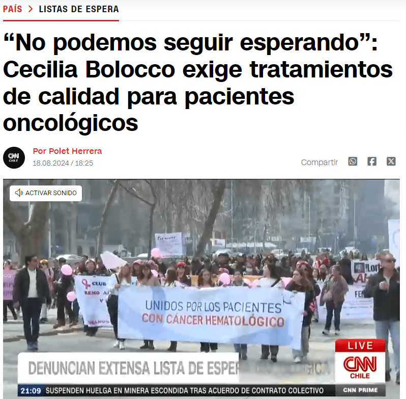 CNN: “No podemos seguir esperando”: Cecilia Bolocco exige tratamientos de calidad para pacientes oncológicos
