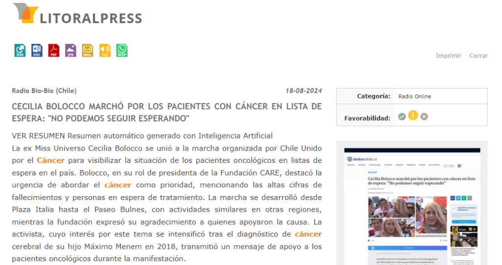 Litoralpress: Cecilia Bolocco marchó por los pacientes con cáncer en lista de espera: “No podemos seguir esperando”