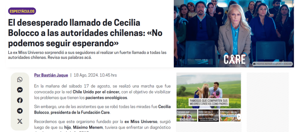 FMDOS: El desesperado llamado de Cecilia Bolocco a las autoridades chilenas: «No podemos seguir esperando»