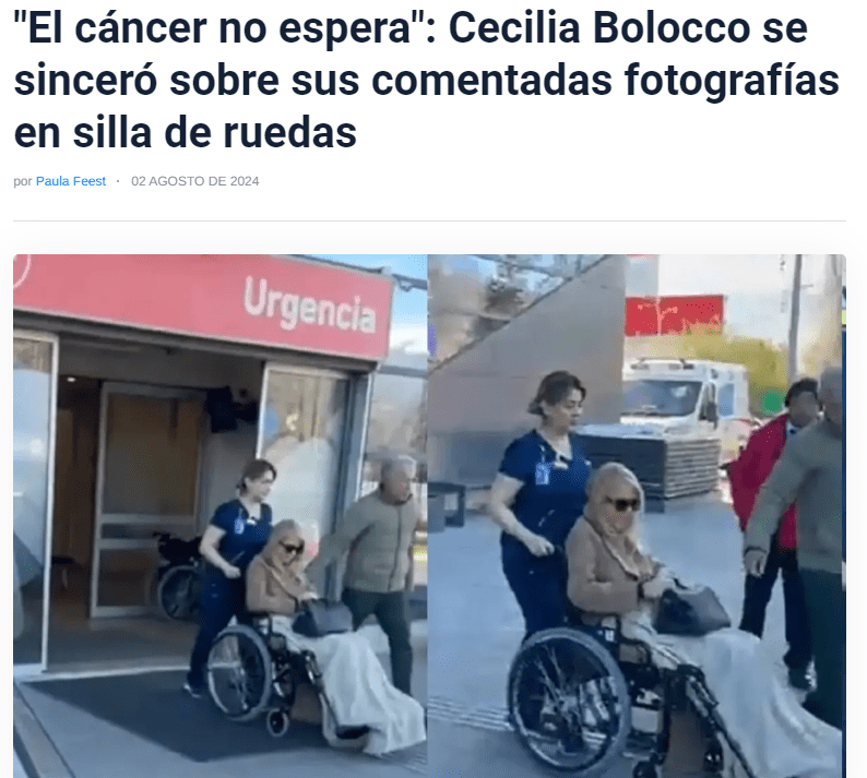 La Hora:  “El cáncer no espera”: Cecilia Bolocco se sinceró sobre sus comentadas fotografías en silla de ruedas