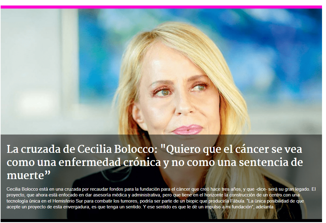 DFMAS: La cruzada de Cecilia Bolocco: “Quiero que el cáncer se vea como una enfermedad crónica y no como una sentencia de muerte”