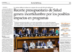 Recorte presupuestario de salud genera incertidumbre por los posibles impactos en programas