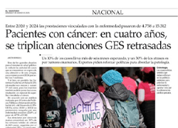 Pacientes con cáncer: en cuatro años, se triplican atenciones GES retrasadas