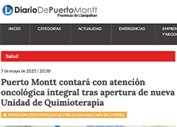 Puerto Montt contará con atención oncológica integral tras apertura de nueva Unidad de Quimioterapia – Diario Puerto Montt