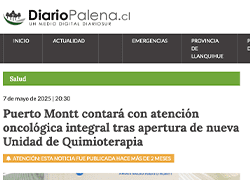Puerto Montt contará con atención oncológica integral tras apertura de nueva Unidad de Quimioterapia – Diario Palena