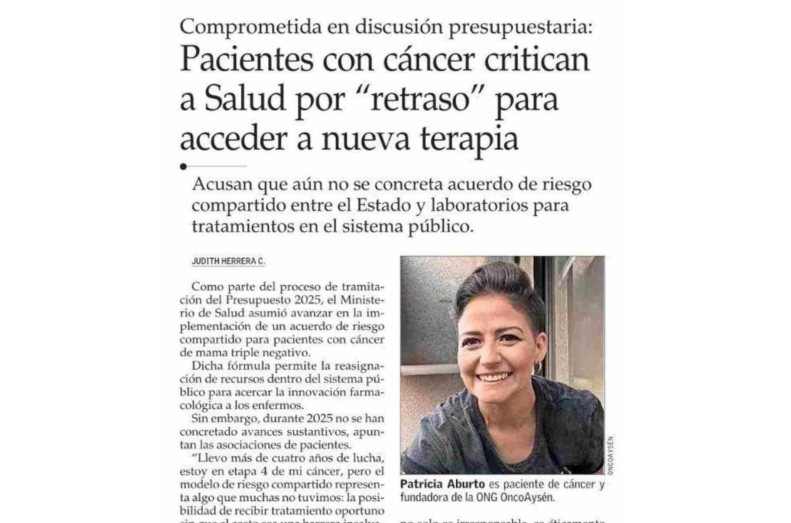 El Mercurio: Pacientes con cáncer critican a Salud por “retraso” para acceder a nueva terapia