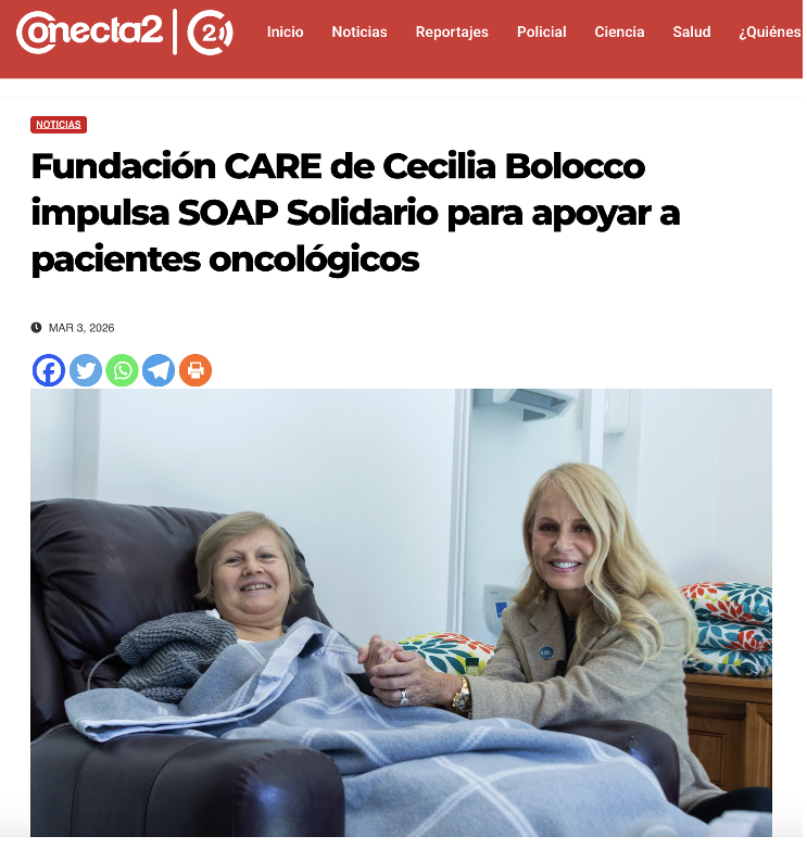 Conecta2: Fundación CARE de Cecilia Bolocco impulsa SOAP Solidario para apoyar pacientes oncológicos