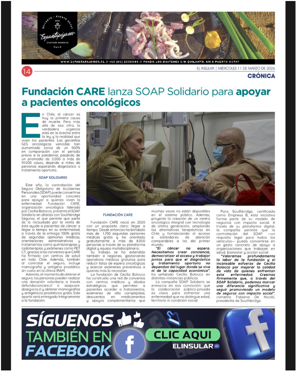 Diario El Insular: Fundacion CARE lanza SOAP solidario para apoyar a pacientes oncológicos